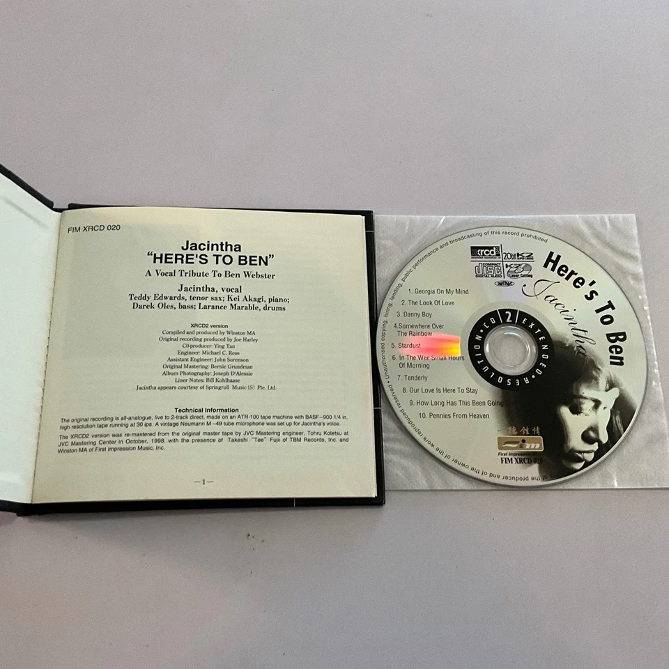 Jacintha - Here's To Ben CD 1998 XRCD2 Japan Import Jazz Vocal FIM *2 UNITS* - Image 4 of 4