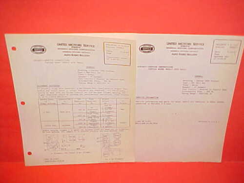 1938 1939 PONTIAC UNITED MOTORS DELCO GM RADIO SERVICE MANUAL 983569 983617 - Photo 1 sur 1