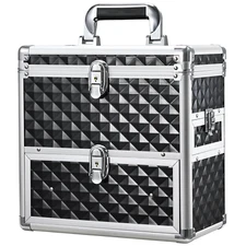 Nail Polish Makeup Train Case with Drawer and Dividers Manicure Organizer Access