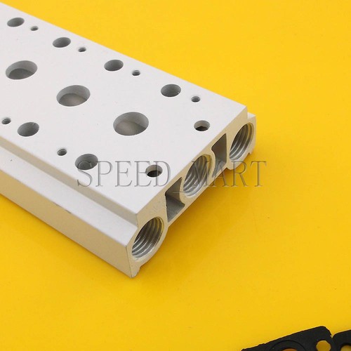 COLECTOR DE ALUMINIO toma de placa de conflujo para válvula de aire solenoide 4V210-08 ranura 21 - Imagen 2 de 5