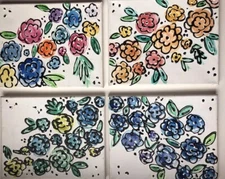 Acrylic Hand Painted Floral  Wall Decor