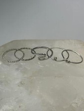 5 Slender ring stacker band size 5.50 sterling  silver women girls rings bands