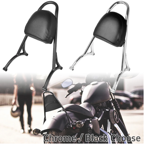 Detachable Passenger Sissy Bar Backrest Pad Fit For Harley Sportster XL 883 1200 - Picture 8 of 9