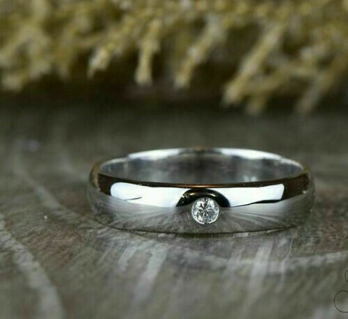 Engagement Wedding Band Ring 2Ct Simulated Diamond 14K White Gold Plated Silver-image