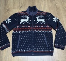 Ralph Lauren Giacca Pile Renne di Natale Uomo Taglia Media Blu RLX