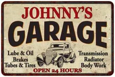 JOHNNY'S Garage Personalized Man Cave Metal Sign Decor Gift 112180014100