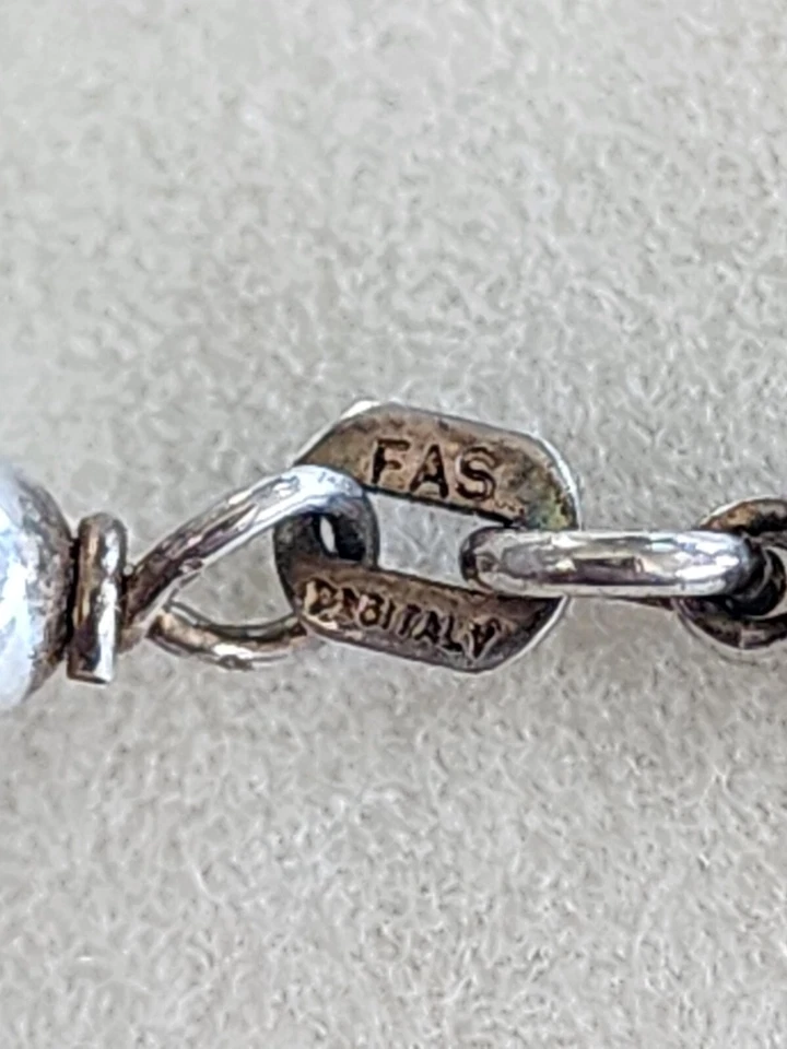 FAS Italian 925 Sterling Silver Bracelet Multi-Strand Flat Twisted Chain Patina - Image 2 of 4