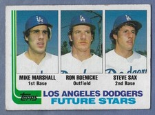 1982 Topps Baseball #681 Steve Sax/Mike Marshall Rookie Card Dodgers Ex