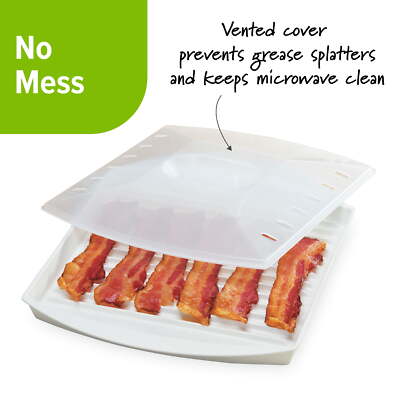 New Prep Solutions Microwave Bacon Grill with Cover, Defroster