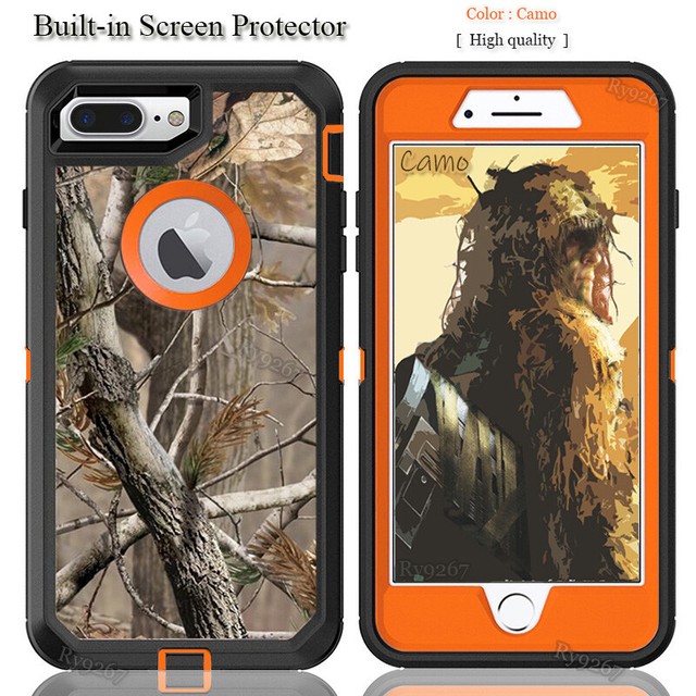 iPhone 8 Plus Camouflage Case with Belt Clip Cover (Fits Otter box