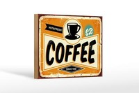 Holzschild Retro 18X12 Cm Kaffee Hot Fresh Coffee Holz Deko Schild Wooden Sign