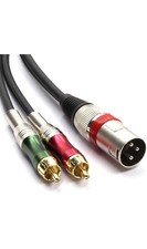 SiYear 10FT XLR Male to 2 x Phono RCA Plug Adapter Y Splitter Patch Cable, 1 XLR