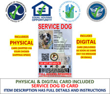 ADA SERVICE DOG ID CARD - CUSTOMIZABLE INFO PHYSICAL DIGITAL CARD