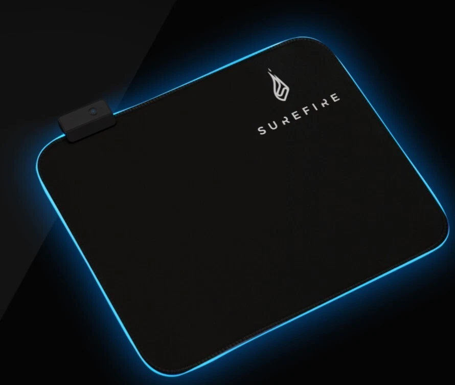 Surefire Gaming 48812 Silent Flight RGB-320, Gaming MousePad ILLUMINATO, Nero - Immagine 2 di 4