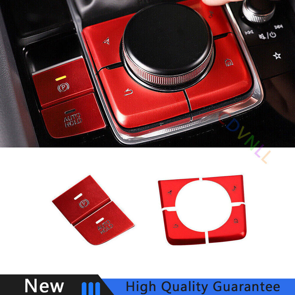 For Mazda 3 Axela 2020-2021 Red Aluminum Console Electronic Handbrake Decoration