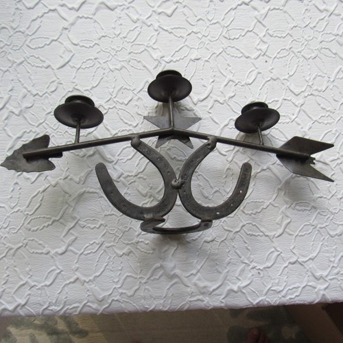 Diamond Arrow Horseshoe Candle Wall Sconce Deco Rustic Western LOT 2pc 16x8 22x9 - Picture 8 of 18