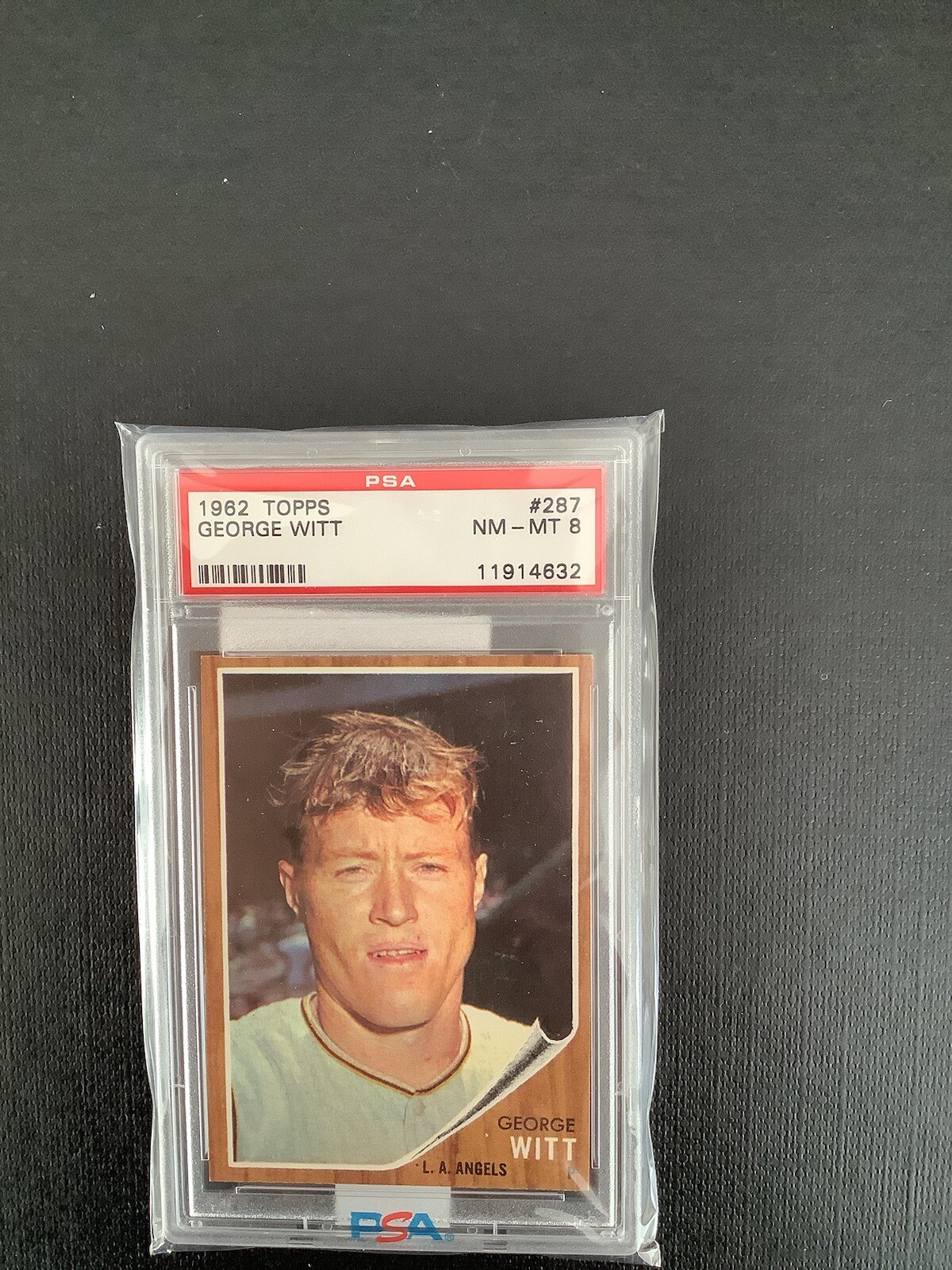 1962 Topps #287 George Witt Psa 8 Rarity Pop 19 Only 1 Higher