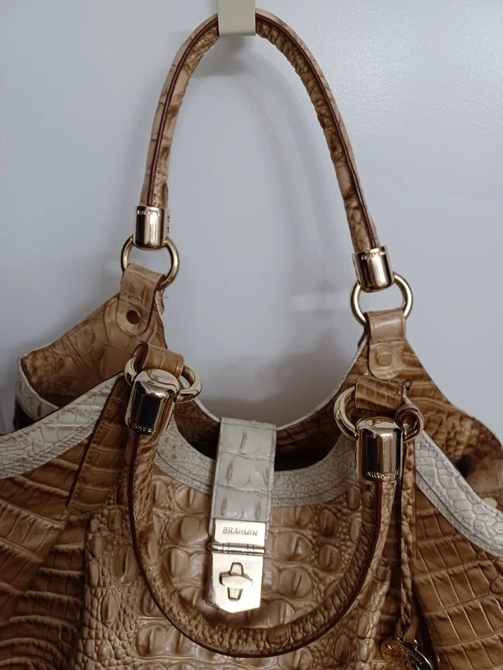 Brahmin Elisa Honeycomb Leroy Leather Handbag - Image 2 of 4