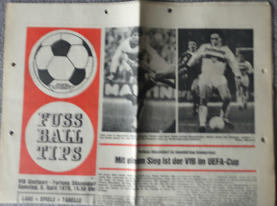 Fussball-Programmheft  77/78    Liga     VfB Stuttgart - Fortuna Düsseldorf