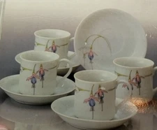The Toscany Collection Tea Coffee Cup Saucer Lot of 4 Demi Vintage NIB Rare e4