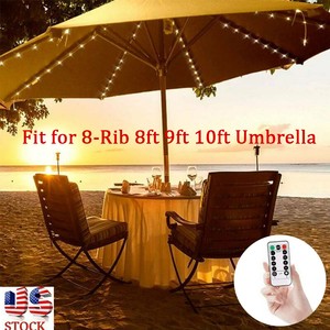 104led Solar String Light Fit 6ft 10ft Outdoor Patio Umbrella Fairy Warm Light Ebay