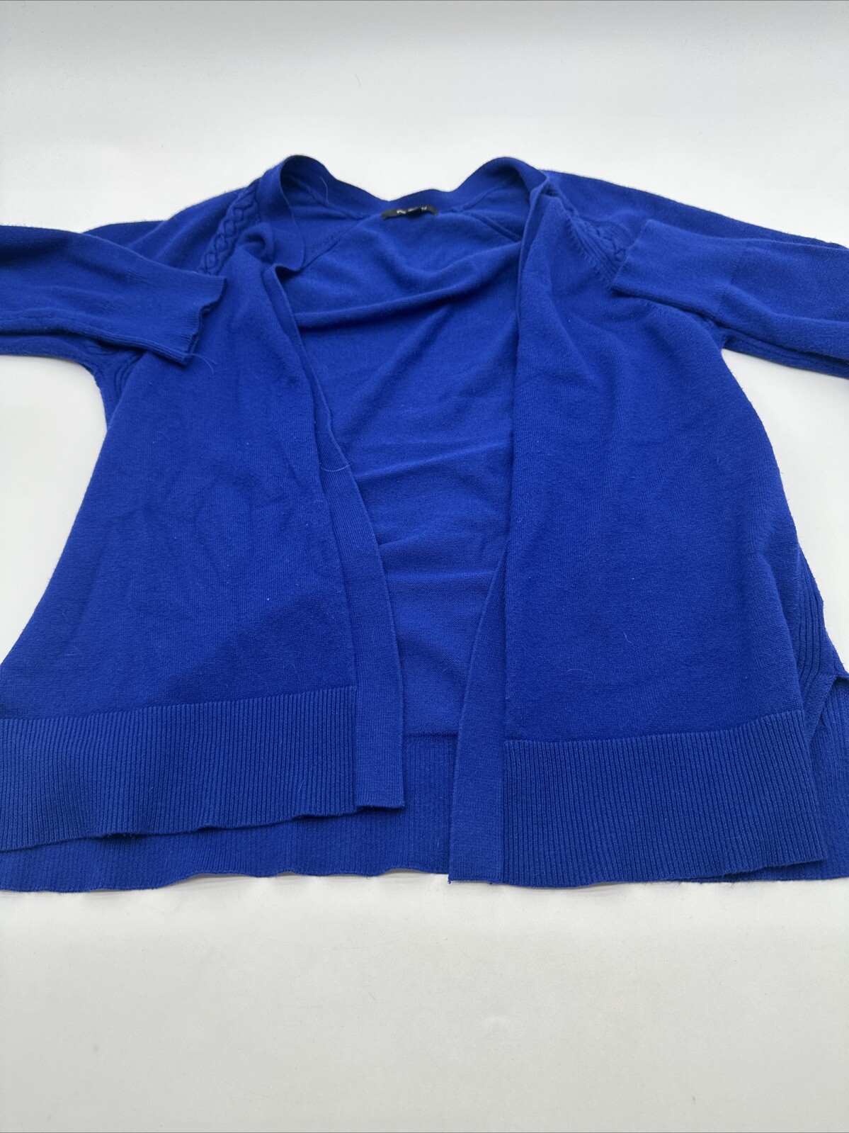 Verve Ami Cardigan Women Small Blue Solid Open ..#20829