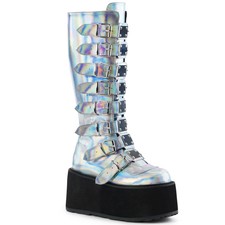 Demonia Slay-204 Silver Hologram Vegan 