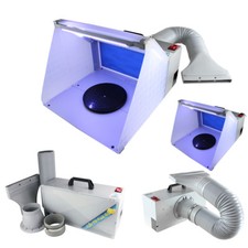 LED Hobby Airbrush Spray Booth Kit Exhaust Filter Extractor Set f Model Craft