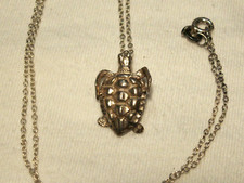 ...Sterling Silver, Sea Turtle Pendant Necklace...