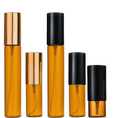 3ml 5ml 10ml Amber Spray Glass Bottle with Refillable Sprayer Perfume Portable