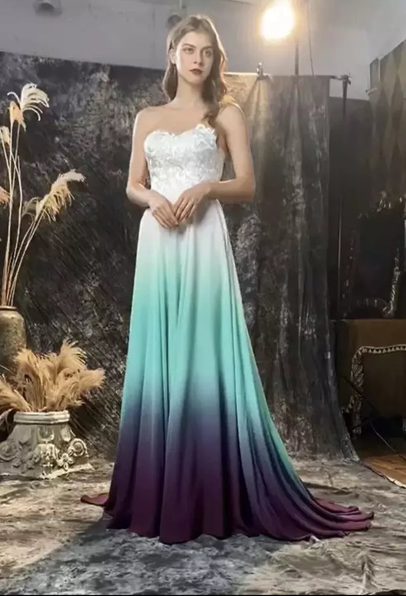 Turquoise and top silver wedding dresses