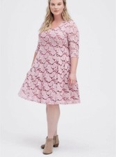 2x Plus Dress Women Torrid 2 18-20 Ladies Skater Warm Purple Pink Floral Top