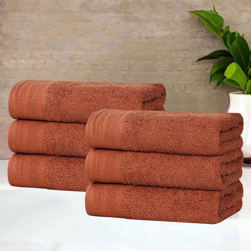 Honeycomb Textured Waffle Border Cotton Medium Weight Hand Towels, Set of 6 - 第 69/94 張圖片