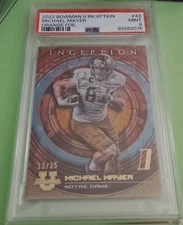 2022 Micheal Mayer Bowman U Inception Orange Foil ROOKIE #43 (13/25) PSA 9 MINT
