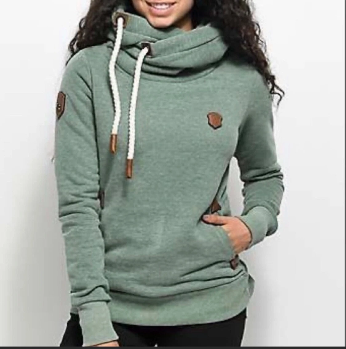 naketano womens hoodie small olive green