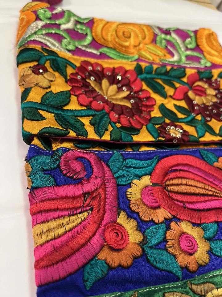 Christmas Stocking Embroidered Floral World Market Colorful India