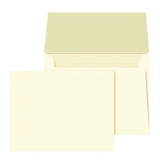 Blank Cream / Natural / Off-White Flat Note Cards and Envelopes - 50 Per Pack