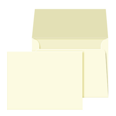 Blank Cream / Natural / Off-White Flat Note Cards and Envelopes - 50 ...