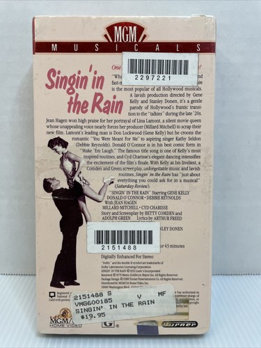 Singin in the Rain VHS MGM Musicals Never Opened Plastic Has Small Tear See Pics - Picture 2 of 5