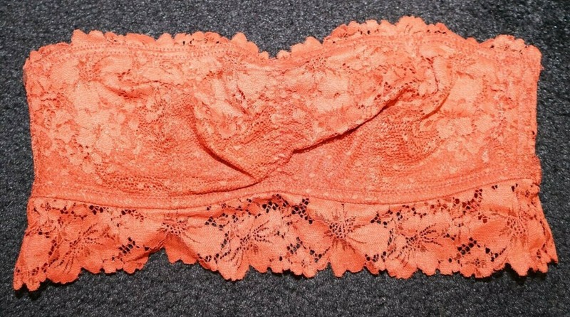 Auden xs rust brown lace strapless bra very good condition