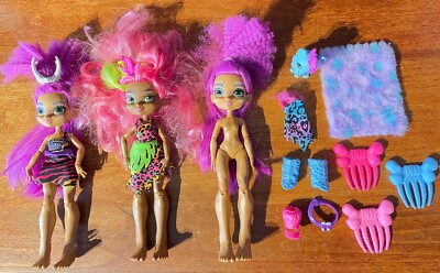 Cave Club Doll Lot ~ 3 Dolls, Pet, Clothes & Accessories