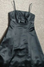 David's Bridal Women Dress Size 2 A-Line Bow Front Black Lined Wedding Party USA