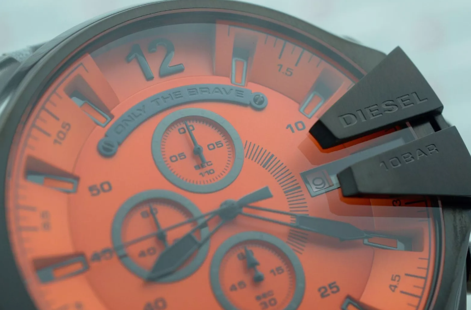 Diesel Mega Chief Chronograph Gray Stainless Steel Orange Diesel Mega Chief Chronograph Gray Stainless Steel Orange