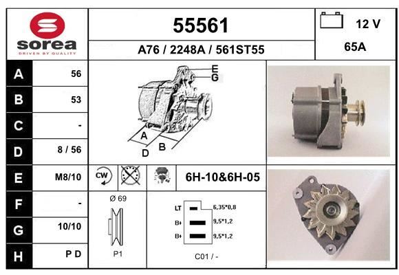Alternateur Audi 90 B2 et VW Caddy I 1.5 en aluminium de 65A