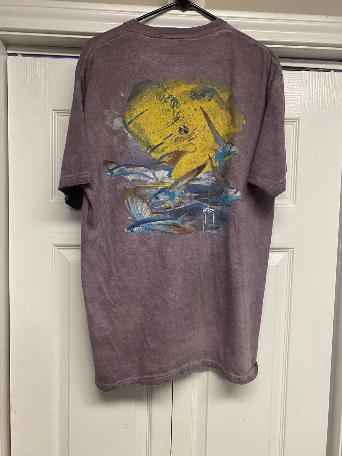 guy harvey t-shirts sz. L ocean fishing fish purple FREE SHIPPING