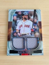 2022 Topps Tribute Dual Relic DUSTIN PEDROIA Red Sox Game Used Jersey #153 /199