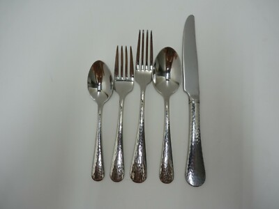 Reed Barton 18/10 English Hammered Stainless Silverware Fork Spoon Knife B2
