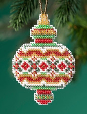 MILL HILL HOLIDAY ORNAMENTS Beaded Cross Stitch Kit RUBY DIAMOND 1913