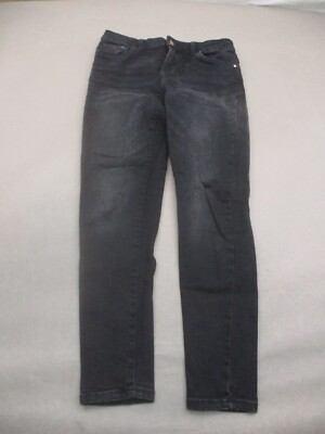 ZARA Size Womens Black Stretch Zip Fly Pockets Straight Regular Fit Jeans  518