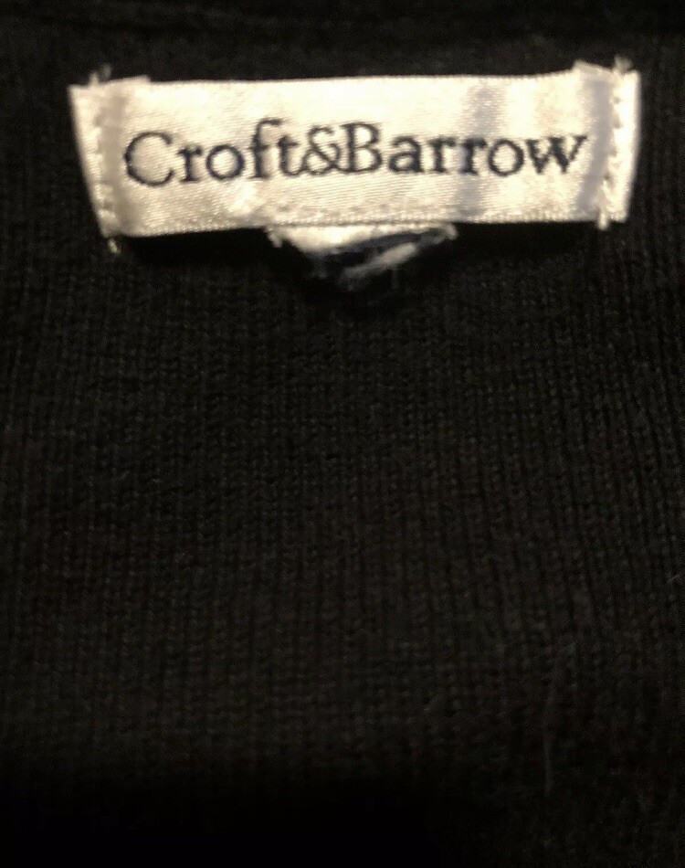 Croft & Barrow Solid Black Button Up Cardigan Swe… - image 4